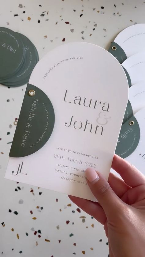 Cricut Wedding Invites, Invite Design Ideas, Cool Wedding Invitations, Wedding Invitations Ideas, Wedding Business Ideas, Wedding Invitations Design, Green Invitation, Green Invitations, Polka Dot Paper