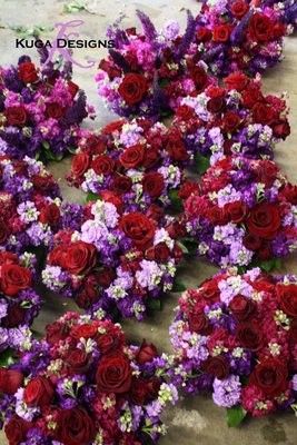 Purple And Red Decorations, Red And Purple Quinceanera Dresses, Lilac And Red Wedding Theme, Red Purple And Gold Wedding, Lilac And Red, Red And Lilac Wedding, Purple And Red Wedding Flowers, Lilac And Red Wedding, Red Purple Flowers