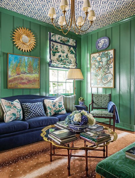 Architect Brandon Ingram Honors the History of an Atlanta Home - Southern Home Magazine Maximalist Home Decor, Maximalist Home, Atlanta Homes, Peacock Design, Southern Home, Green Rooms, Historic Home, Colour Combinations, House And Home Magazine