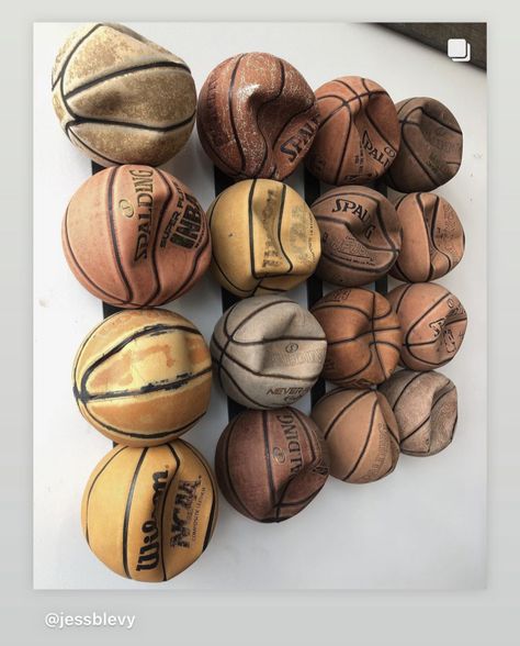 Basketball Wall Art Diy, Vintage Basketball Aesthetic Room, Deflated Basketball Wall, Vintage Football Decor, Vintage Basketball Nursery, Sports Living Room, Vintage Sports Room, Basketball Nursery, Baby Boy Nursey