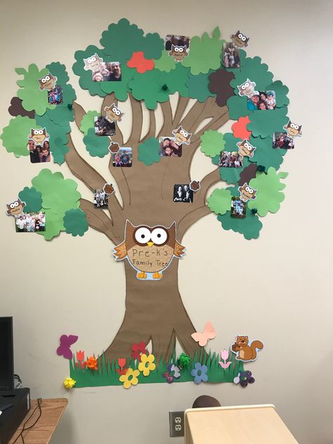 Family Tree Board Ideas Classroom, Tree Classroom Theme, Class Tree Ideas, Classroom Trees Ideas, Trees For Classroom Decoration, Family Tree Board, Family Tree In Classroom Ideas, Tree Theme For Preschool, Tree For Classroom