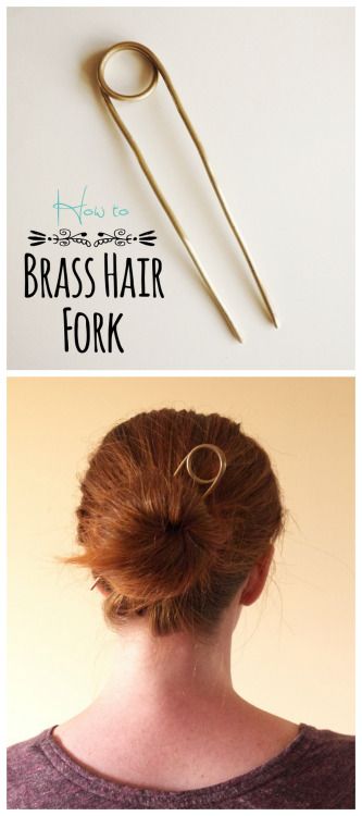 DIY Brass Hair Fork Tutorial from Bead It Weep.Make your own... Hair Fork Tutorial, Diy Hair Accessories Beads, Hair Pins Diy, Hair Accessories Tutorial, Hair Forks, Chopstick Hair, Hair Accessories Diy, Hair Fork, Super Hair