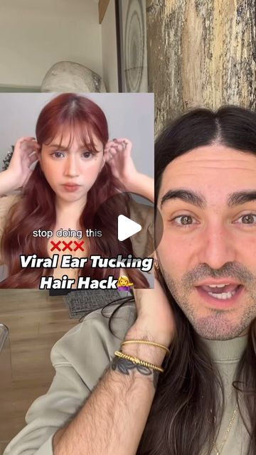 21K views · 1.6K likes | Matt Newman on Instagram: "raise ur hand if ur hair is always behind ur ears 🙋‍♂️🙋‍♀️🙋 this is a fun/fancy alternative❤️❤️ @kkrriiista #hairstyle #hairdo #hairideas #hairreels #instahair ❤️❤️ do u tuck ur hair behind ur ears ?!" Tuck Hair Behind Ears Hairstyle, Bangs Behind Ears Hairstyle, How To Pin Hair Behind Ear, How To Keep Hair Behind Ears, Hair Behind Ear Hack, How To Hide A Bad Haircut, Behind The Ear Hair Tuck, Straight Hair Behind Ears, How To Tuck Hair Behind Ear