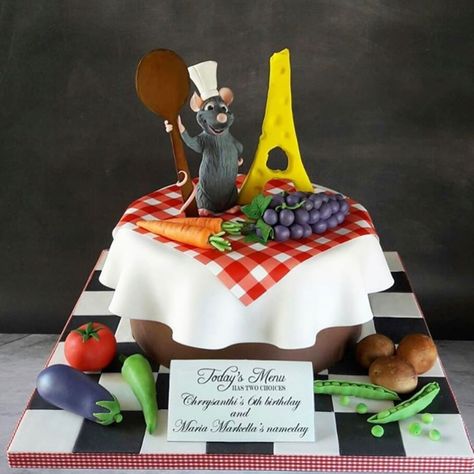 Ratatouille Birthday Party, Ratatouille Disney, 18th Birthday Cake, 13th Birthday Parties, Crazy Cakes, Disney Cakes, Elegant Cakes, Cool Birthday Cakes, Cakes For Boys