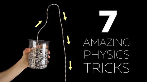 Here's a great video that shows some easy and fascinating science experiments that anyone can try. Science Vbs, Physics Tricks, Funny Physics, Science Demonstrations, Science Tricks, Special Relativity, Physics And Chemistry, Physics Lessons, Physics Formulas