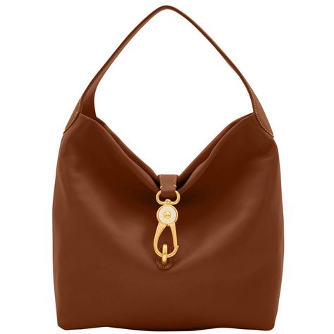 Florentine Logo Lock Shoulder Bag Soft And Chic The Logo Lock Shoulder Bag Owes Its Soft, Slouchy Shape And Understated Style To Natural Florentine Leather. A Gold Plated Closure Keeps Contents Secure, A Wide Shoulder Strap Guarantees Comfort And A Roomy Interior Provides Great Storage Space. Both Casual And Chic, This Bag Will Take You From Workday Lunches To Sunday Brunches With Ease. One Inside Pocket. Three Inside Pockets. Cell Phone Pocket. Inside Key Hook. Strap Drop Length 8". Lined. Feet Key Hook, Hobo Bags, Dooney & Bourke, Shoe Sale, Bag Straps, Dooney Bourke, Italian Leather, Pebbled Leather, Chestnut