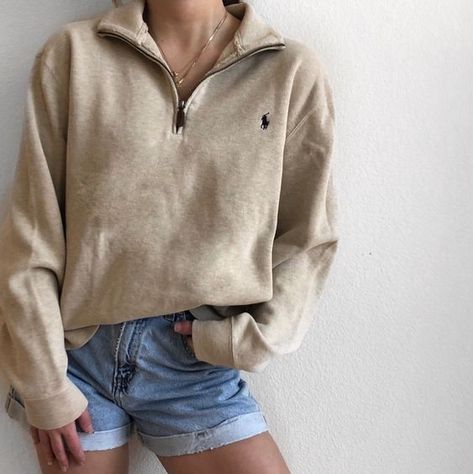 Quarter Zip Outfit, Kayla Lauren, Vintage Quarter Zip, Ralph Lauren Quarter Zip, Jumper Outfit, Diy Vetement, Mode Inspo, 가을 패션, Mode Vintage