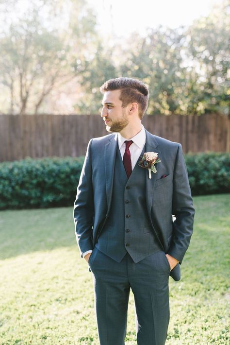 Charcoal Suit Wedding, Groom Blue Suit, Burgundy Background Aesthetic, Fire Flies, Wedding Venues In Florida, Groom Suit Grey, Groom's Suit, Suits Groom, Groomsmen Looks