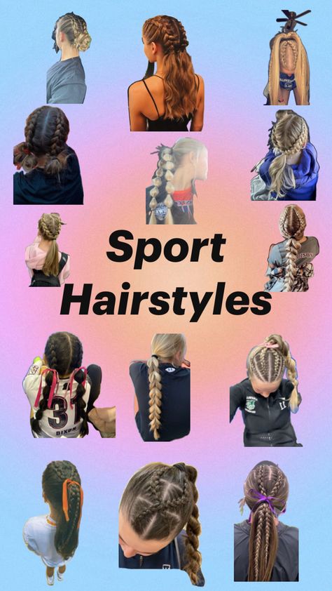 🥎⚾️🏈🏀⚽️🎾🏐🏉🏉 Hairstyles For Cheerleaders, Easy Cheers, Cheer Hairstyles, Cute Sporty Hairstyles, Pony Tails, Cheer Hair, Game Day Hair, Sports Hairstyles, Basketball Game