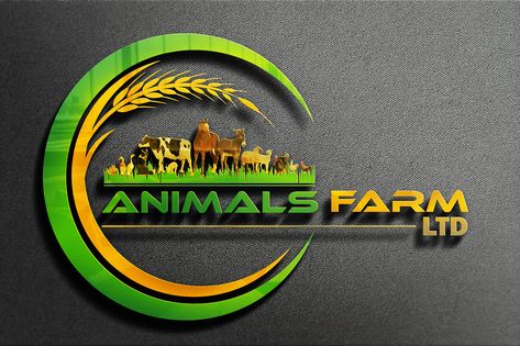 Animals farm house logo on Behance Farms Logo Design, Agricultural Logo Design, Farming Logo Design Ideas, Goat Farm Logo Design, Poultry Farm Logo, Agro Logo Design, Farm Logo Design Ideas, Agro Logo, Farm Logo Inspiration