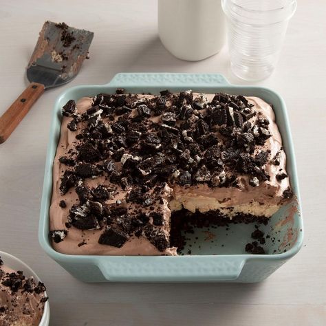 Peanut Butter Lasagna, Chocolate Peanut Butter Desserts, Cookie Toppings, Peanut Butter Desserts, Chocolate Sandwich, Chocolate Sandwich Cookies, Refreshing Desserts, Icebox Cake, Creamy Desserts