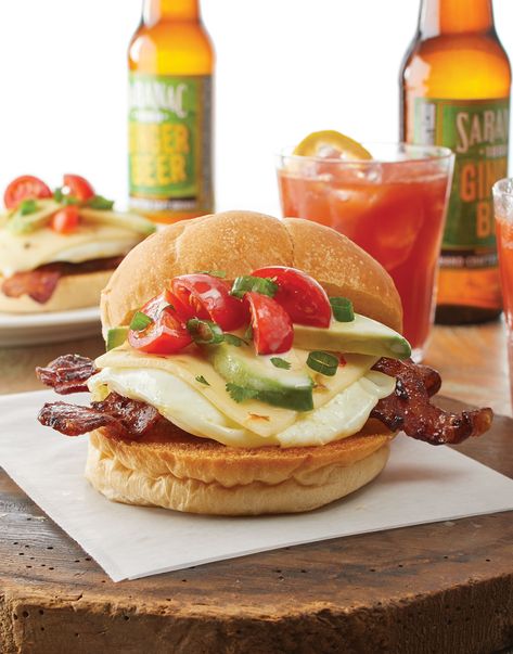 Chipotle-Bacon Breakfast Sandwich with Tomato Avocado Salsa | Even the heaviest morning traffic won’t phase you if you start the day with this spicy sandwich. With its spicy-sweet bacon and tomato-avocado salsa, its one of the best wake-up calls. #breakfastrecipes #brunchrecipes #breakfastideas #brunchideas #breakfastdishes #cuisineathome #eggrecipes #breakfasteggs #food #recipe Tomato Avocado Melt, Bacon Breakfast Sandwich, Sweet Bacon, Avocado Melt, Spicy Sandwich, Avocado Salsa Recipe, Protein Oats, Prep Breakfast, Tomato Avocado