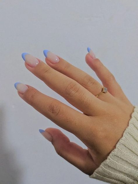 Periwinkle Nail Art, Icy Blue Nails Acrylic, Periwinkle Blue Nails, Light Blue French Tip Nails, Cranberry Nails, Periwinkle Nails, Pastel Blue Nails, Gold Chrome Nails, Light Blue Nails