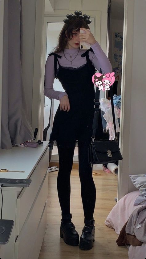 Kuromi Outfit, Pastel Goth Outfits, Egirl Outfits, Pastel Goth Fashion, Fasion Outfits, Dark Outfits, Swaggy Outfits, Kawaii Clothes, Teenage Fashion Outfits