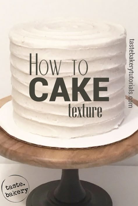 Textured Cake Decorating, White Frosted Cake Decoration, Frosted Cakes Decoration, How To Make Lines On A Cake, How To Ice A Wedding Cake, How To Do Textured Buttercream, Textured Frosting Wedding Cake, Rustic Buttercream Cake Texture, How To Frost A Wedding Cake