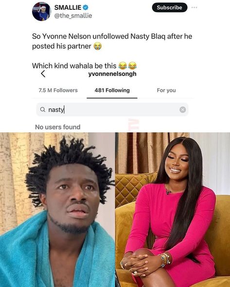 Chale Amanfoɔ dey talk... Actress Yvonne Nelson allegedly unfollowed nastyblaq after he posted his Pregnant partner!!! #Nsemwokrom Yvonne Nelson, Actresses