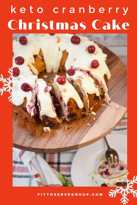 Keto Christmas Cake Recipes, Keto Fruit Cake Recipe, Keto Fruit Cake, Keto Christmas Cake, Holiday Cake Ideas, Ketotarian Recipes, Keto Christmas Desserts, Keto Cranberry Recipes, Cranberry Recipes Dessert