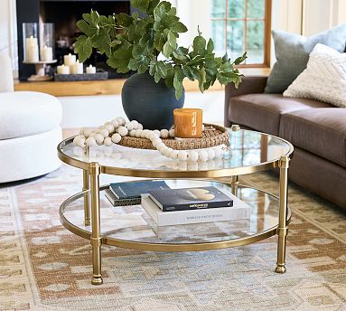 Glass top coffee table makeover