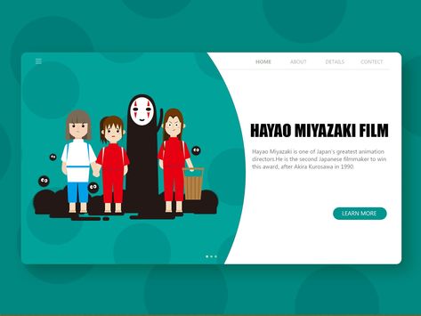 Spirited away/千与千寻 by Ashui Studio Ghibli Ppt Template, Studio Ghibli Presentation, Setup Ba, Movie Websites, Ppt Ideas, Layout Site, Edm Design, Presentation Slides Design, Ghibli Studio