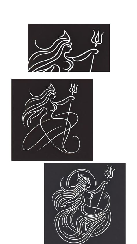 Durga Abstract, Durga Tattoo, Abstract Line Drawing, Ma Durga, Abstract Lines, Line Drawing, Body Art, Tattoos, Drawings