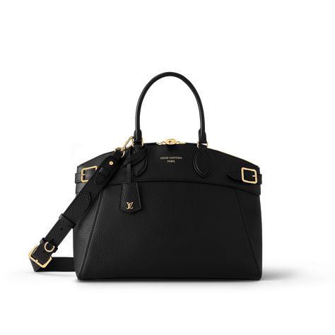 LOUIS VUITTON® - Lock It Mm - Black Black Louis Vuitton Bag, It Bag, Womens Designer Bags, Lock It, Favorite Handbags, Louis Vuitton Official, Vuitton Bag, Bags Designer Fashion, Lv Bag