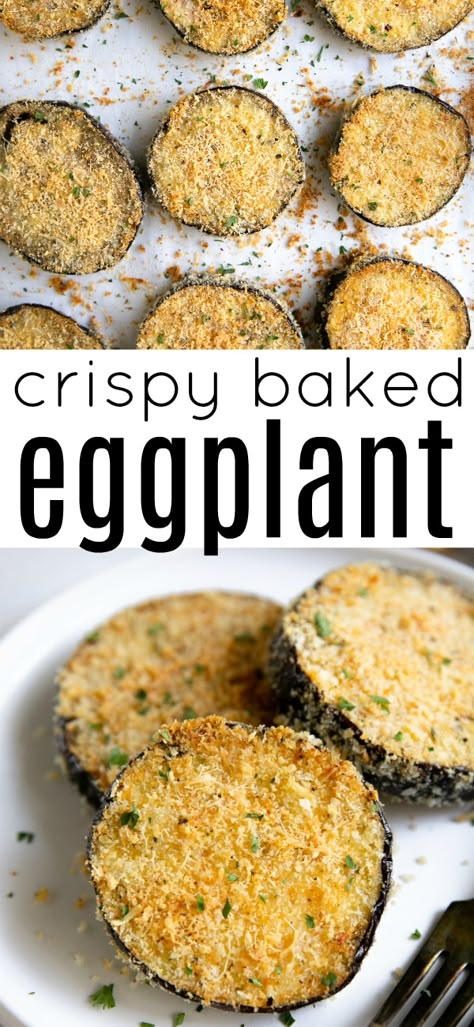 Eggplants Recipe Easy, Breaded Eggplant Baked, Eggplant Baked Recipes, Eggplants Recipe, Crispy Baked Eggplant, Eggplant Baked, Baked Eggplant Recipes, Baked Eggplant Slices, Breaded Eggplant