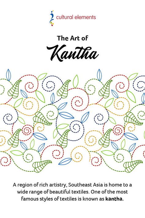 A region of rich artistry, Southeast Asia is home to a wide range of beautiful textiles. One of the most famous styles of textiles is known as kantha. Kantha Traditional Motifs, Kantha Designs Pattern, Kantha Motifs Design, Kantha Embroidery Designs Motifs, Kantha Embroidery Motifs Traditional Design, Kantha Motifs, Kantha Embroidery Designs, Textile Design Portfolio, Indian Textile Design