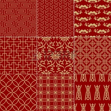 Vietnamese fabric.  Red is considered lucky. Chinese Pattern Design, Chinese Ornament, Chinese Background, Chinese Fabric, Chinese New Year Design, Chinese Pattern, Cloth Pattern, Mesh Pattern, Chinese Design