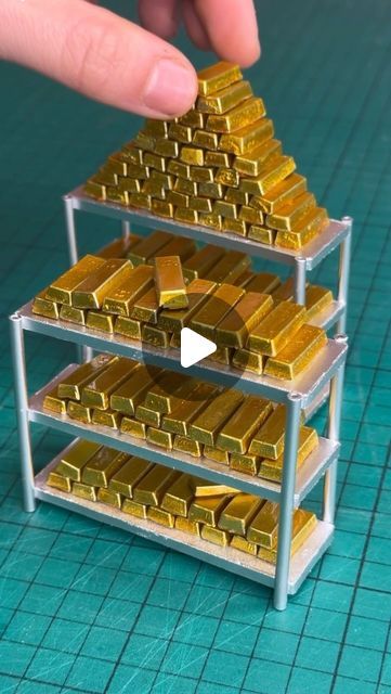 Miniature Model Making on Instagram: "Making miniature gold bars!!  #miniature #gold #money #process #moulding   Big build coming soon! 👀" Miniature Model Making, Coming Soon Instagram, Gold Bars, Gold Money, Miniature Crafts, Miniature Model, Model Making, Gold Bar, Fairy Garden