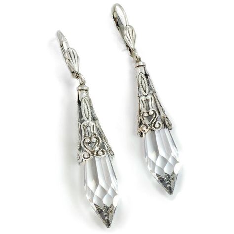 Sweet Romance Gothic Crystal Prism Earrings ($29) ❤ liked on Polyvore featuring jewelry, earrings, clear, aqua earrings, dangle earrings, goth earrings, gothic earrings and long earrings Pendulum Earrings, Long Crystal Earrings, Earrings Goth, Clear Crystal Earrings, Aqua Earrings, Goth Earrings, Blue Crystal Earrings, Clear Earrings, Gothic Earrings