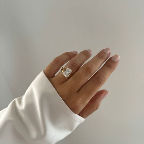 Just a love note to say: She's live Online! 💍 Online one available ❤️ link in bio x P.s Ready to ship rings require 7-10 working days to size to your finger size before shipping it to you. Elongated Cushion Engagement Rings, Engagement Ring Elongated Cushion, Elongated Cushion Engagement Ring, Yellow Gold Solitaire Engagement Ring, Ring Upgrade, Diamond Engagement Rings Cushion, Elongated Cushion Cut, Gold Solitaire Engagement Ring, Elongated Cushion