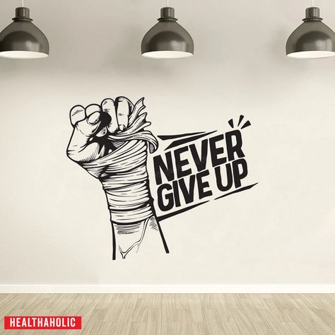 Motivational Wall Decals Gym Wall Decor Quotes - Etsy Gym Wall Stickers, Motivational Text, Inspirational Decals, Gym Wall Decor, Text Wall, Gym Wall Decal, Never Give Up Quotes, Giving Up Quotes, Gym Wall