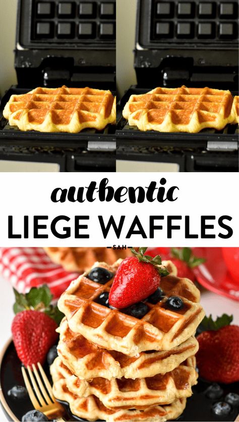 Leige Waffles Recipe, Belgian Waffle Recipe With Yeast, Easy Belgian Waffles, Waffle Flavors, Yeast Waffle Recipe, Leige Waffles, Liege Waffles Recipe, Belgian Waffle Recipe, Waffle Ideas