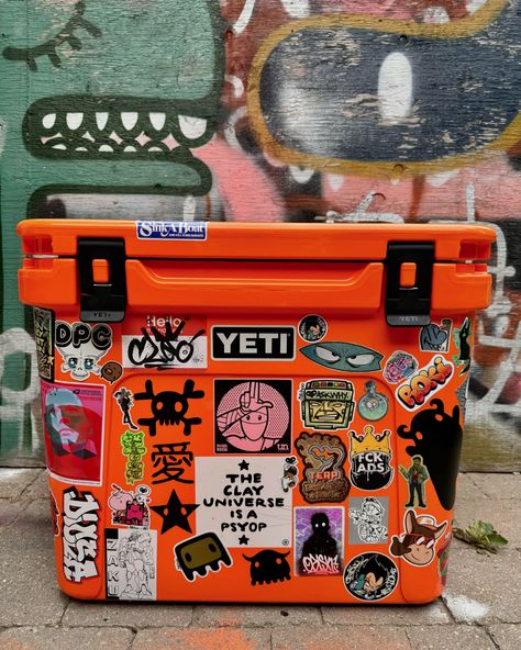 ~ getting ready for serious adventures ~ it all starts with stickers ~ of course! all my friends are coming with me 🌲🏝️☀️🏕️🚙 can’t get over the quality of my @yeti cooler, slicky orange surface & supercooling powers 🧊🖤 2 slap sessions gonna need to do another 🙂 #cooler #stickers #getteady #adventure #daretobedifferent #stickerbomb #everything #letsgo #yeti #catchoo #stickerfriends #stickers #stickerart #stickerlove #stickerlife #letssticktogether Yeti Aesthetic, Cooler Stickers, Yeti Cooler, Sticker Bomb, Sticker Art, Get Over It, Of Course, Getting Ready, Memoirs