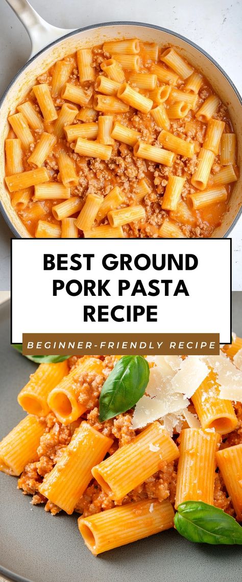 Image for Best Ground Pork Pasta Recipe Ground Pork And Broccoli Recipes, Dinner Ideas Ground Pork, Ground Pork Pasta Recipes, What To Make With Ground Pork, Pork Pasta Recipes, Ground Pork Pasta, Ground Pork Recipes Easy, Ground Pork Recipes For Dinner, Ground Pork Sausage Recipes