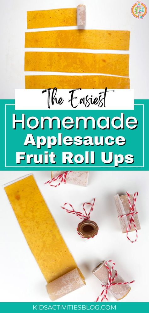 Today we are making the easiest homemade applesauce fruit roll ups recipe (aka my favorite apple fruit leather recipe). This super easy fruit leather recipe has just one common ingredient and doesn’t need any fancy equipment like a food processor or a food dehydrator. Making your own fruit roll ups is so easy that kids can help! Apple Fruit Leather Recipe, Easy Fruit Leather Recipe, Recipe With Applesauce, Homemade Fruit Roll Ups, Dried Apple Chips, Baked Apple Slices, Homemade Fruit Leather, Fruit Leather Recipe, Roll Ups Recipes