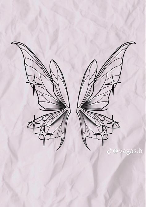 Fairy Wings Drawing, Fairy Wing Tattoos, Butterfly Wing Tattoo, Wing Tattoos On Back, Minimal Tattoo Designs, Wing Tattoos, Piece Tattoo, Traditional Tattoo Designs, Wing Tattoo Designs