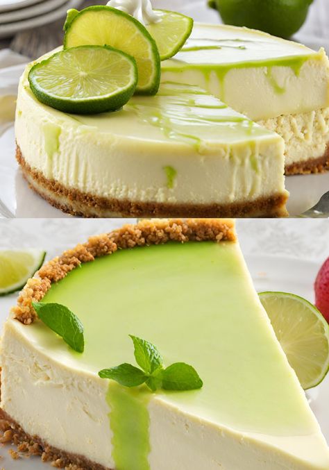 "Indulge your taste buds with the perfect blend of tangy and sweet in this luscious Key Lime Cheesecake. Creamy and zesty, it's a delightful dessert that transports you to the tropics. 🌴✨ Discover the easy-to-follow recipe, complete with a buttery graham cracker crust and a velvety filling enriched with key lime juice and zest. Perfect for any occasion, this cheesecake is a slice of citrusy paradise! 🍰🍋 #myskinnyrecipes #KeyLimeCheesecake #DessertRecipes #DeliciousTreats #CheesecakeLovers" Key Lime Sauce For Cheesecake, Recipes With Key Lime Juice, Key West Key Lime Pie Recipe, Lime Deserts, Easy Key Lime Cheesecake, Keto Key Lime Cheesecake, Key Lime Sauce, Freezing Cheesecake, Key Lime Cheesecake Bars