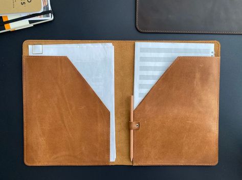 Leather Document Holder, Leather Notepad, Portfolio Bag, Paper Organizer, Paper Folder, Leather Folder, Leather Binding, Letter Bag, Leather Planner