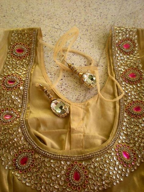 Collection of Latest Golden color blouse designs ideas on wedlockindia.See more ideas on golden blouse designs, Kerala blouse designs and more. Golden Color Blouse Designs, Color Blouse Designs, Blouse Designs Ideas, Golden Blouse Designs, Gold Blouse Designs, Golden Blouse, Wedding Saree Blouse Designs, Cutwork Blouse Designs, Wedding Blouse Designs