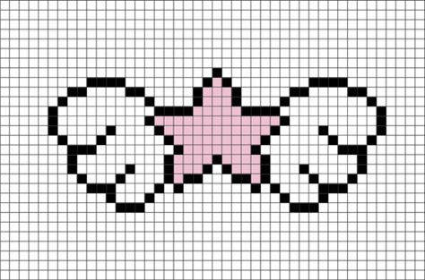 Easy Pixel Art Cute Animals, Star Pixel Pattern, Pixel Drawing Cute, Cute Pink Pixel Art, Pixel Wings, Pixel Art Easy Cute, Pixel Art Pattern Anime, Star Pixel Art, Pixel Art Drawings