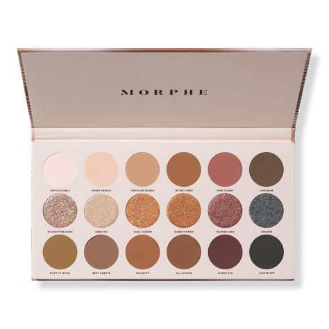 Nude Ambition Artistry Palette - Morphe's Nude Ambition Artistry Palette includes ultra versatile, universally flattering neutrals formulated to build, blend, and layer flawlessly. Curated to create ambitious effects in just three steps, each column features three complementary shadows to define, shine, and add depth in an instant.FeaturesCurated columns create effortless looksEssential artistry curationMade to build, blend & layer flawlessly18 universally flattering neutral shadesShadesBottom R Morphe Palette, Aromatherapy Associates, Goal Digger, Sunset Strip, Lipstick Queen, The Flesh, Pink Champagne, Tinted Moisturizer, Makeup Palette