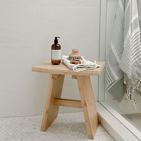 Bamboo Stool, Bath Stool, Bathroom Stool, Shower Stool, Bamboo Bathroom, Zen Design, Soap Tray, Bathroom Spa, Shower Accessories