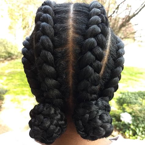 Chunky Low Braided Buns Big Cornrows Hairstyles, Two Cornrow Braids, Natural Cornrow Hairstyles, Big Cornrows, Braided Buns, Cornrows Hairstyles, Cornrow Ponytail, Biracial Hair, Pro Hair