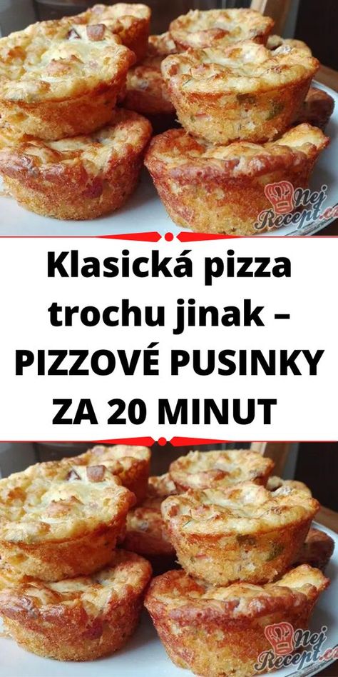 Klasická pizza trochu jinak – PIZZOVÉ PUSINKY ZA 20 MINUT Pizza Mal Anders, Pizza Muffins, Mini Pizza, Snacks Für Party, Party Snacks, Party Food, Meal Prep, French Toast, Low Carb