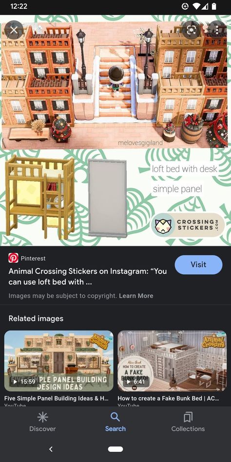 Acnh Bunk Bed Building, Acnh Bed Design, Animal Crossing Hotel Ideas, Hotel Codes, Acnh Cottagecore, Apartment Loft, Animals Crossing, Animal Crossing Funny, Animal Crossing Memes