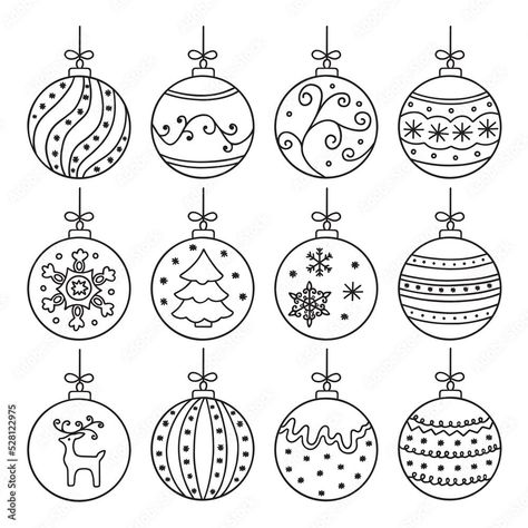 Ornament Outline, Ornament Drawing, Xmas Ornaments, Christmas Deco, Felt Crafts, Christmas Art, Felt, Christmas Ornaments, Drawings