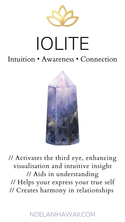 Iolite Crystal Meaning, Gem Meaning, Iolite Crystal, Crystal Healing Chart, Iolite Stone, Crystal Power, Crystal Castle, Crystal Guide, Crystal Healer