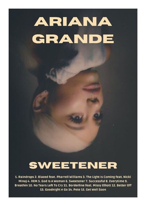 Ariana Grande Album Poster, Sweetener Poster, Music Festival Poster Design, Sza Poster, Festival Poster Design, Ariana Grande Poster, Posters For My Room, Ariana Grande Album, Music Poster Ideas