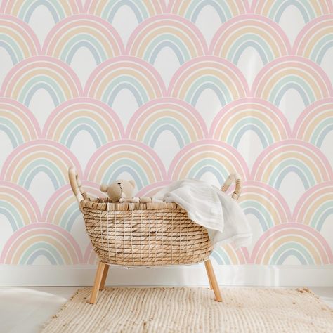 I’m loving these rainbow scallop wallpaper options! My twin girls are my double rainbow babies, as I lost a set of twin girls at 23 weeks and also experienced two earlier losses. I wish I would have had some wallpaper options like these for my rainbow babies’ nursery. They would work great for a bedroom, playroom, or closet, as well! And they don’t have to be just for rainbow babies, as rainbows are such a cute design aesthetic, no matter what. Some colors have both floral and non-floral opti... Scallop Wallpaper, Some Wallpaper, Girls Bedroom Wallpaper, Scallop Pattern, Stylish Wallpaper, Double Rainbow, Bedroom Playroom, Rainbow Wallpaper, Big Girl Rooms